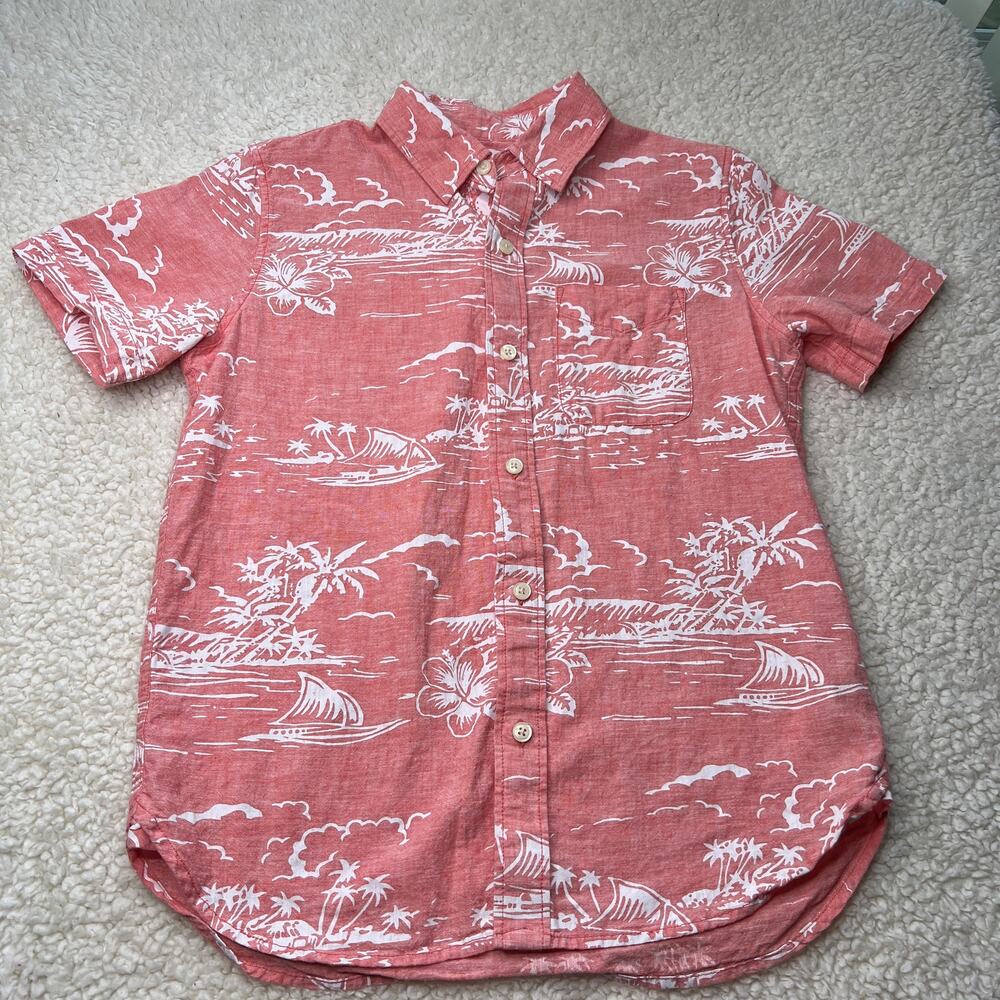 Gap Kids Sherbert Orange Linen Blend Button Up Large